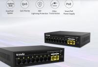 TENDA S110PC 10 Port 8 Port Poe+ 10/100 Mbps + 2 Port Uplink Switch Çelik Kasa Rack Mount 8+2